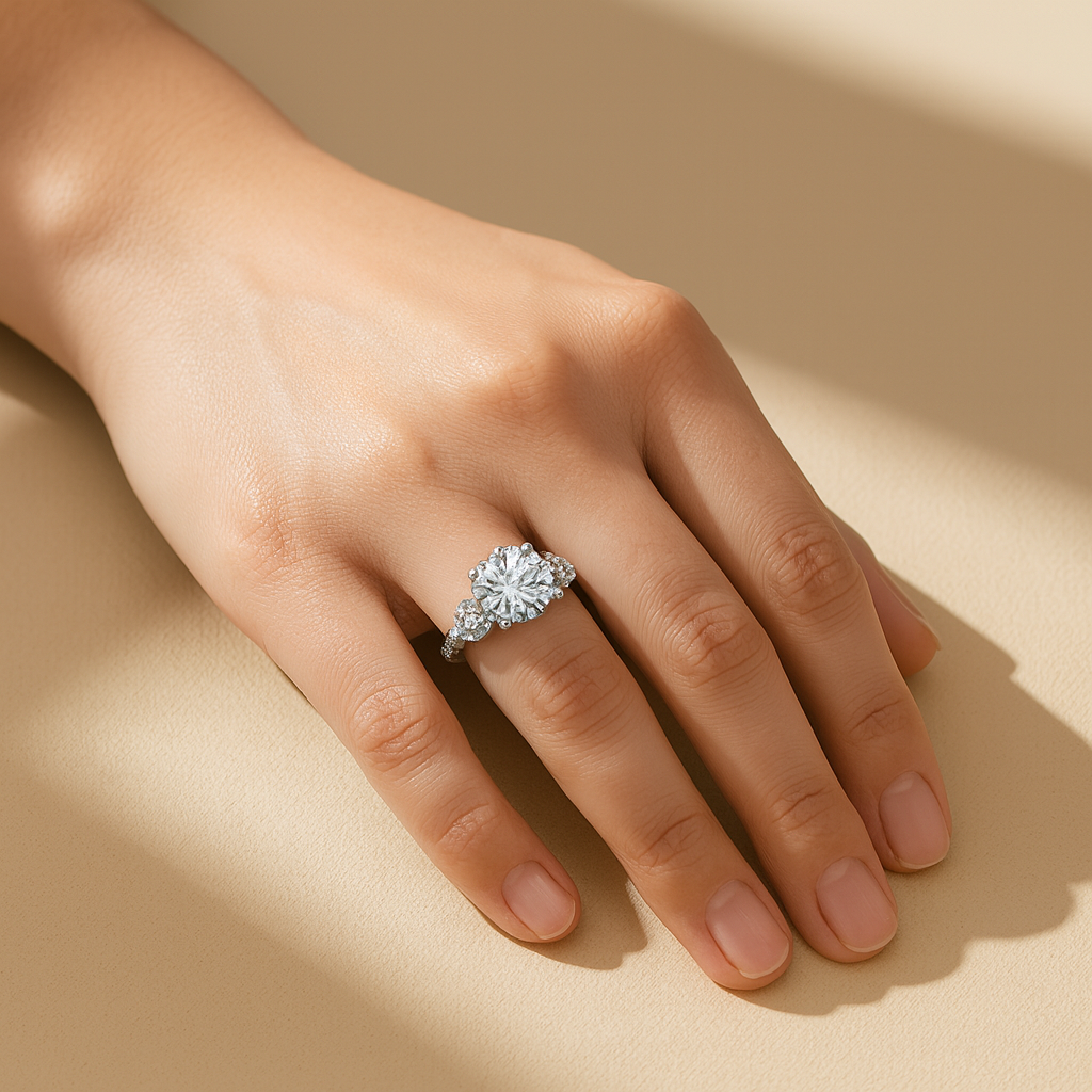 Eclipse Moissanite Ring | 925 Sterling Silver – Arvea