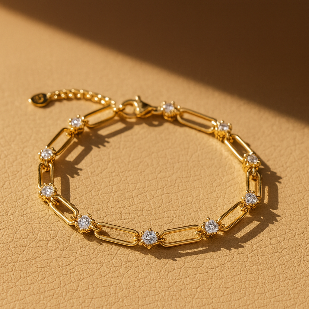 Eterna Moissanite Bracelet | 18K Gold-Plated Sterling Silver – Arvea