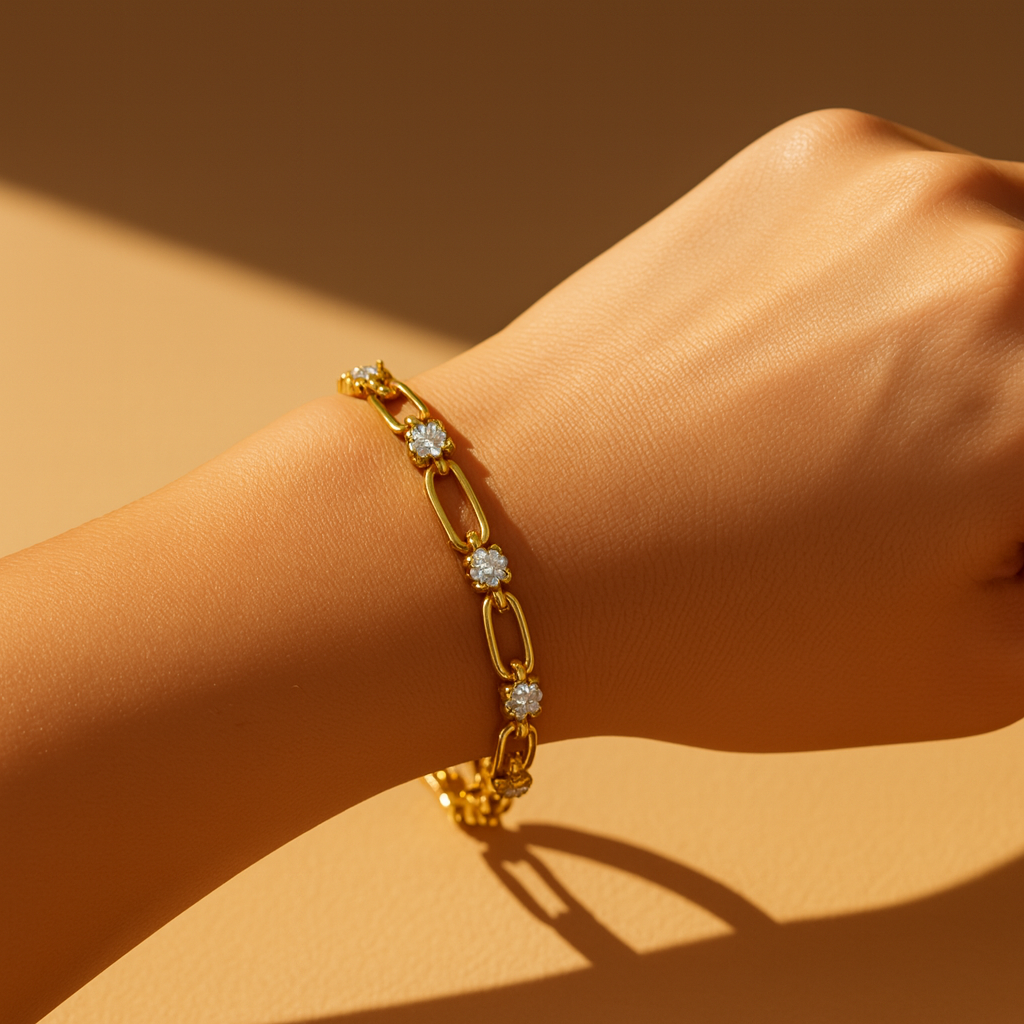 Eterna Moissanite Bracelet | 18K Gold-Plated Sterling Silver – Arvea