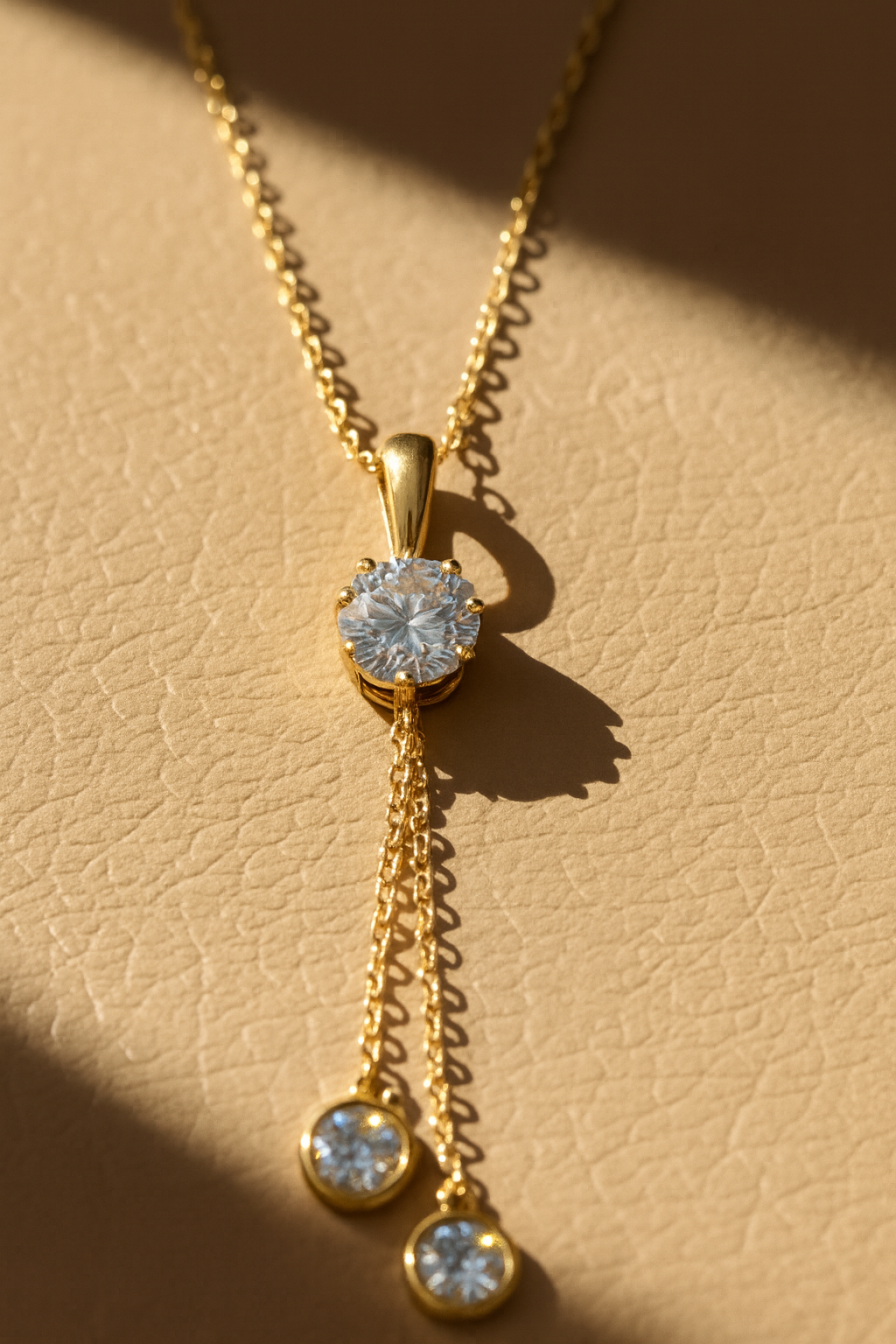Solara Moissanite Necklace | 18K Gold-Plated Sterling Silver – Arvea
