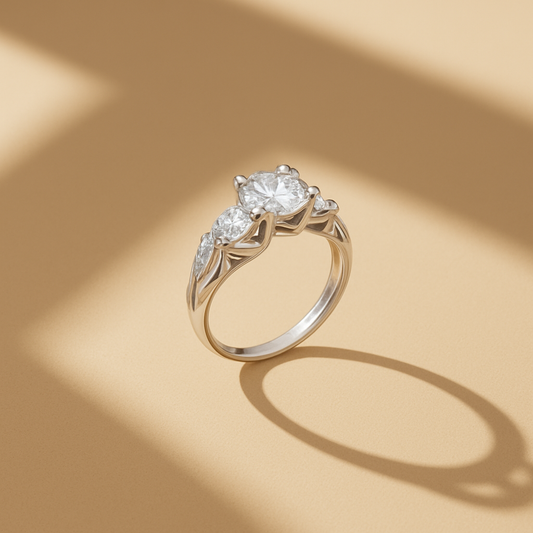 Eclipse Moissanite Ring | 925 Sterling Silver – Arvea