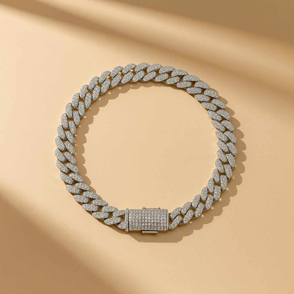 Iced Out Moissanite Cuban Link Bracelet | 925 Sterling Silver – Arvea