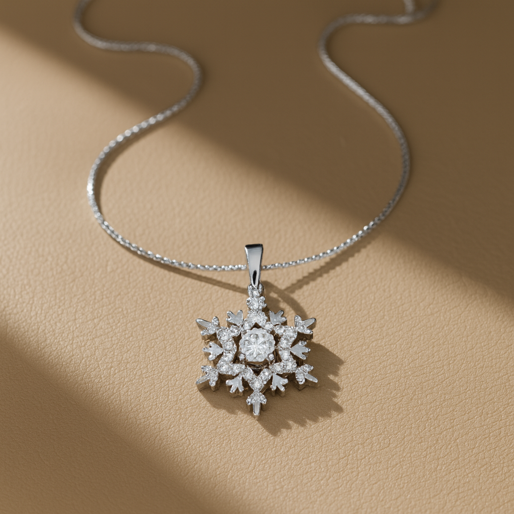 Iris Snowflake Moissanite Necklace | 925 Sterling Silver – Arvea