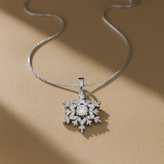Iris Snowflake Moissanite Necklace | 925 Sterling Silver – Arvea