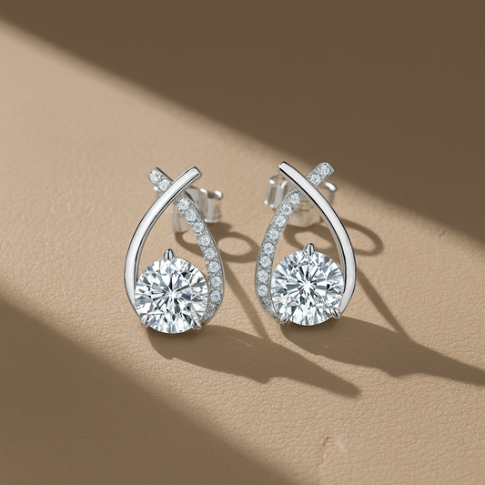 Diana Cross Moissanite Earrings | 925 Sterling Silver – Arvea