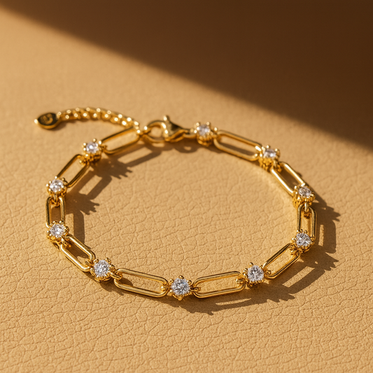 Eterna Moissanite Bracelet | 18K Gold-Plated Sterling Silver – Arvea