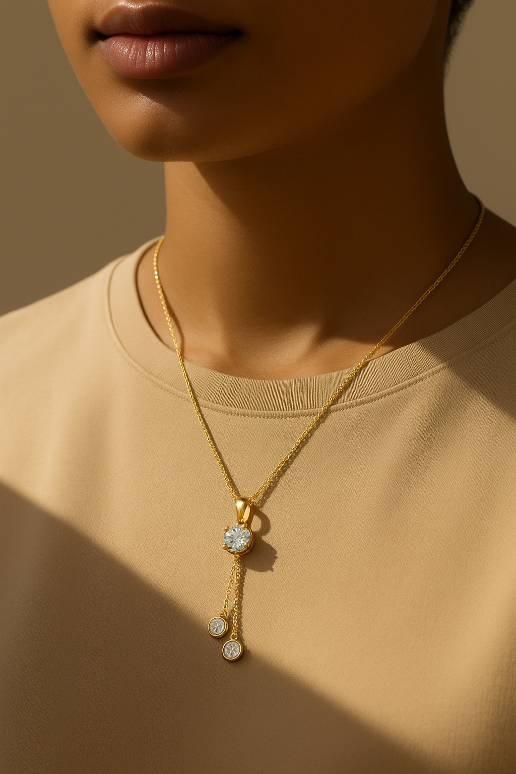Solara Moissanite Necklace | 18K Gold-Plated Sterling Silver – Arvea