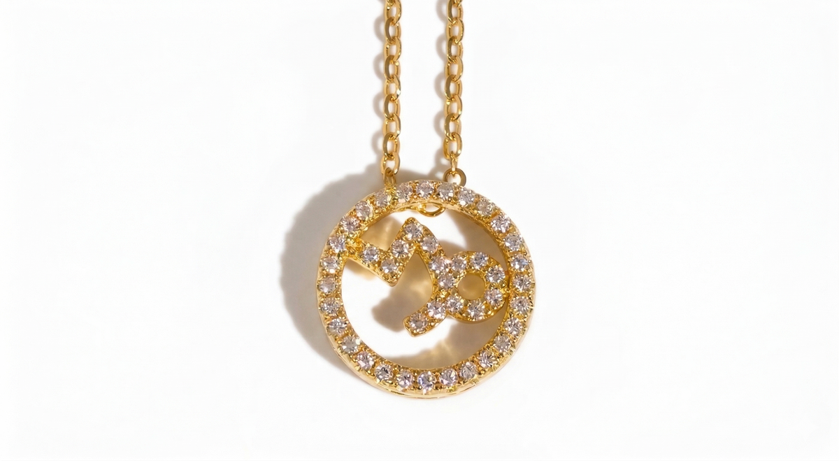 The Capricorn Zodiac Pendant | 18k Gold Vermeil + Moissanite - Arvea