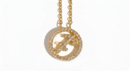 Sagittarius zodiac pendant in 18k gold vermeil with lab-grown moissanite center stone - Arvea Jewelry