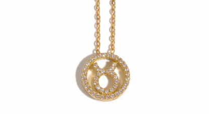 Taurus zodiac pendant in 18k gold vermeil with lab-grown moissanite center stone - Arvea Jewelry
